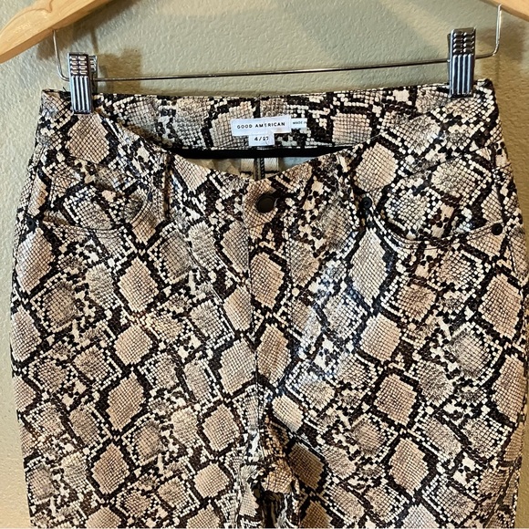 Good American Good Classic Faux Snake Skin Pants, size 4, NWOT - Picture 3 of 11